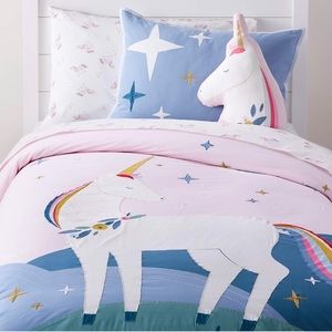 Crate & Kids unicorn twin duvet bedding & sheet set